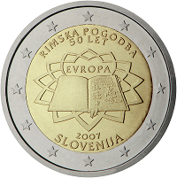 2 euros commemorative coin Slovenia Treaty of Rome 2007