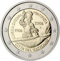 2 euros commemorative coin Vatican Swiss Guard 2006