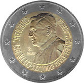 2 euros commemorative coin Vatican Birthday of Pope Benedict XVI 2007