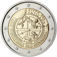 2 euros commemorative coin Vatican International Year of Astronomy 2009