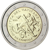 2 euros commemorative coin Vatican Year for Priests 2010