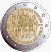 2 euros commemorative coin Vatican World Meeting of Families 2012