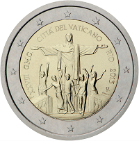 2 euros commemorative coin Vatican World Youth Day 2013