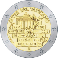 2 euros commemorative coin Vatican Fall of the Berlin Wall 2014