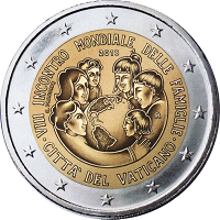 2 euros commemorative coin Vatican World Meeting of Families 2015