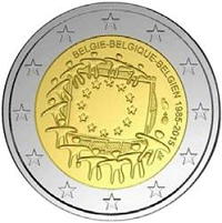 2 euros commemorative coin Belgium 30 Years of EU Flag 2015