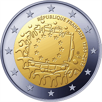 2 euros commemorative coin France 30 Years of EU Flag 2015