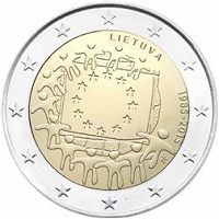 2 euros commemorative coin Lithuanian 30 Years of EU Flag 2015