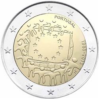 2 euros commemorative coin Portugal 30 Years of EU Flag 2015