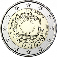 2 euros commemorative coin Slovak 30 Years of EU Flag 2015