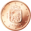 2 cents coin Latvian